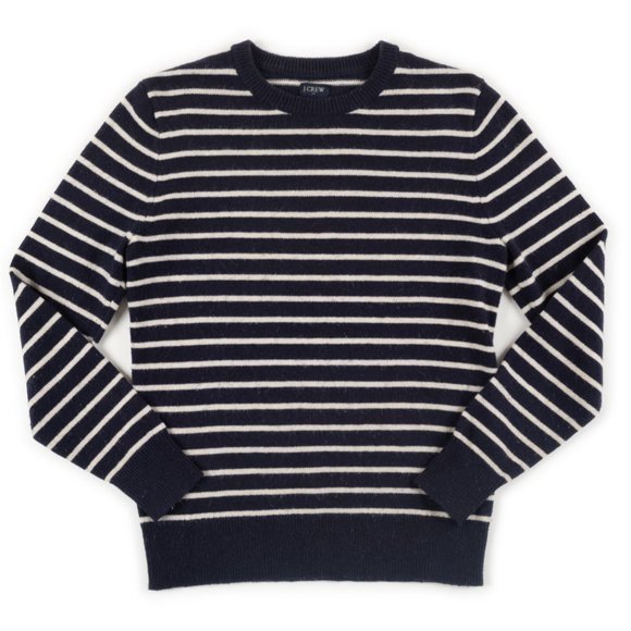 J. Crew Other - J. Crew navy nautical Stripe Knit lambs wool sweater size S